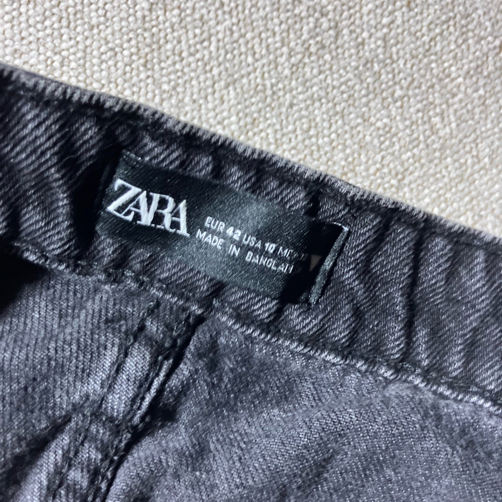 Zara High Waist Baggy Black Denim Shorts - Picture 7 of 10